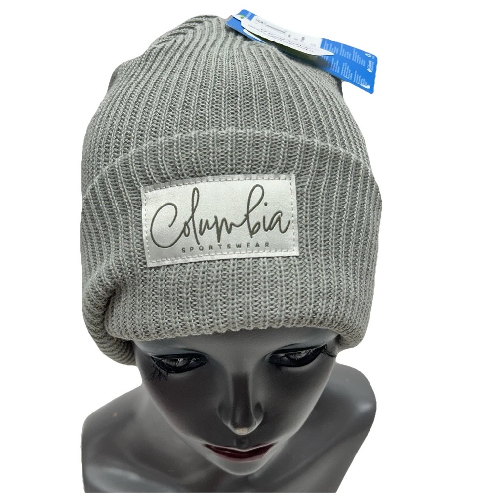 Columbia Lost Lager II Beanie Hat One Size Greenish Grey Cuffed Knit (SH3)